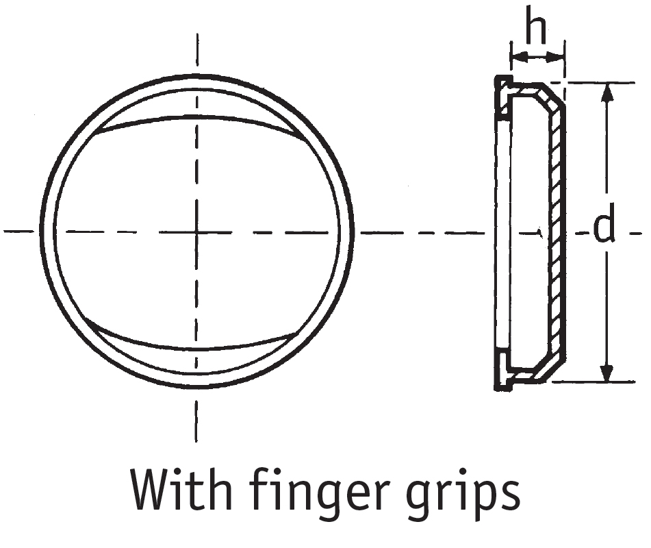 Ribbed Tube End Plugs with Finger Grips